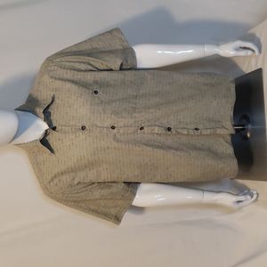 Ermenegildo Zegna Size Medium Short Sleeve Button-Down Shirt 100% Cotton